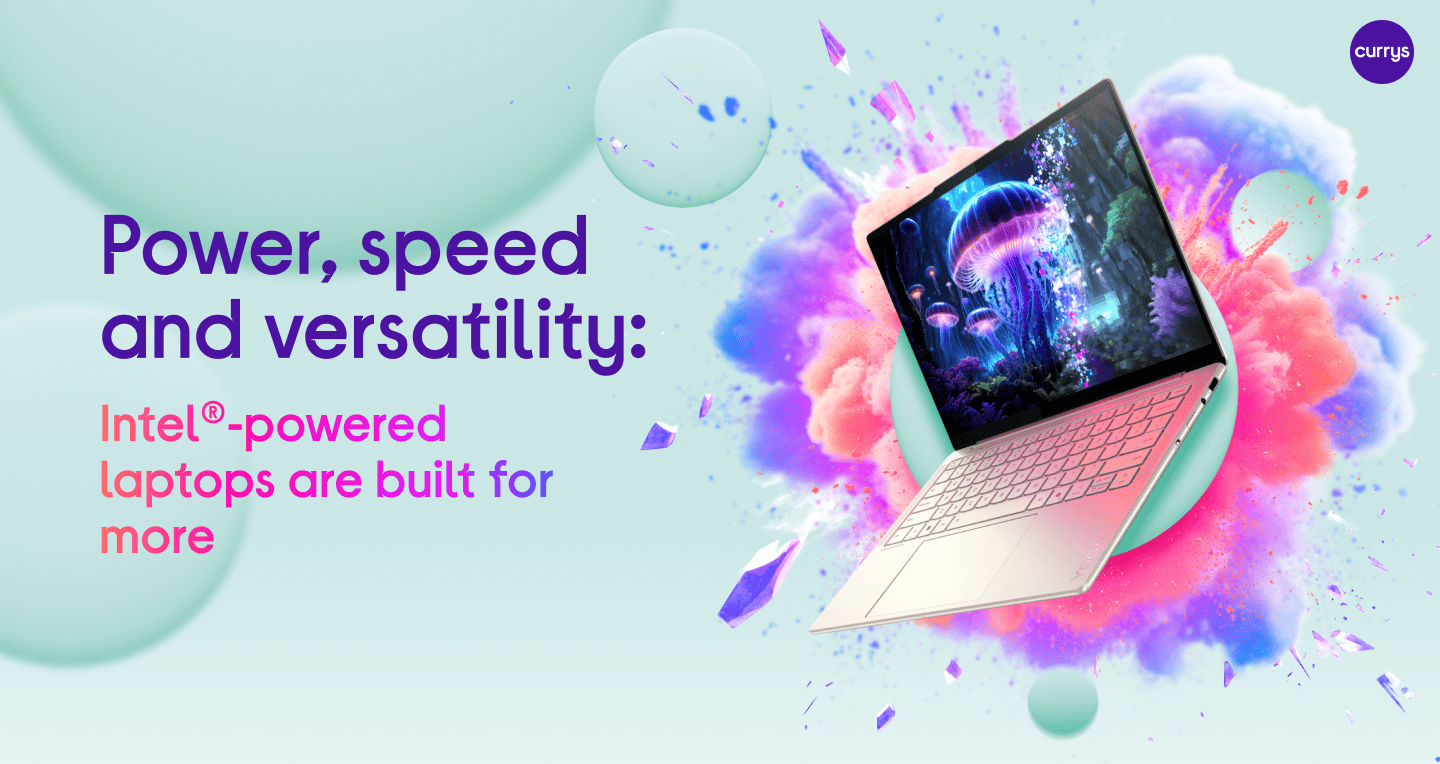 An illustration of an InTel-powered laptop