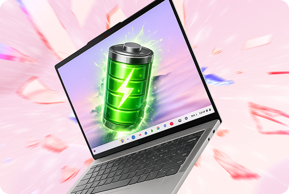 Illustration showing the  Yoga Slim 7i Aura Edition's battery life