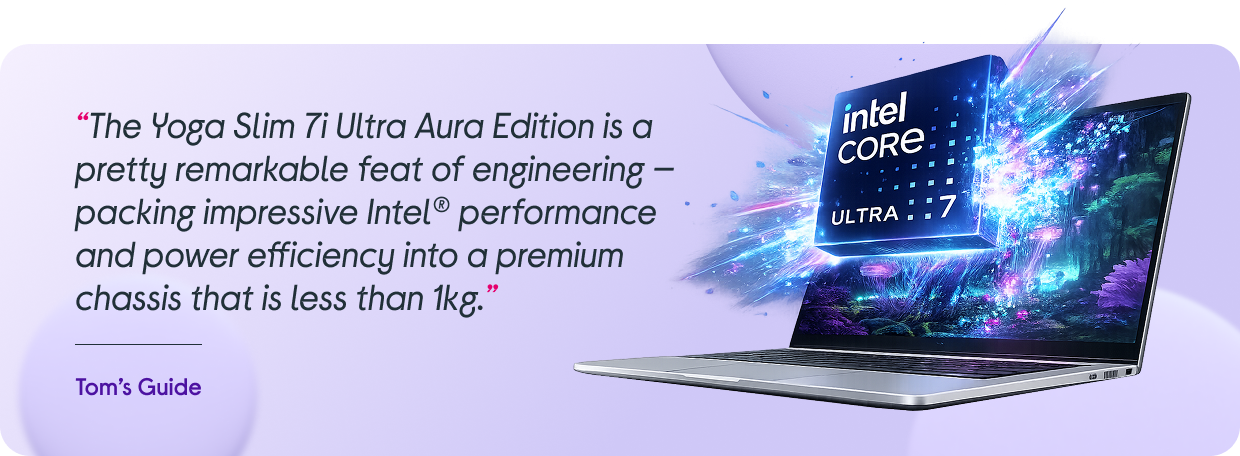 An illustration of the Yoga Slim 7i Aura Edition's processor chip